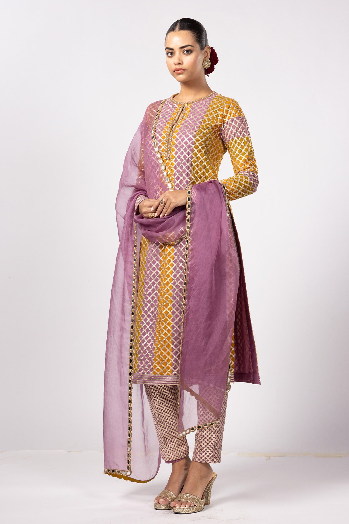 Mustard Multicolor Kurta Set