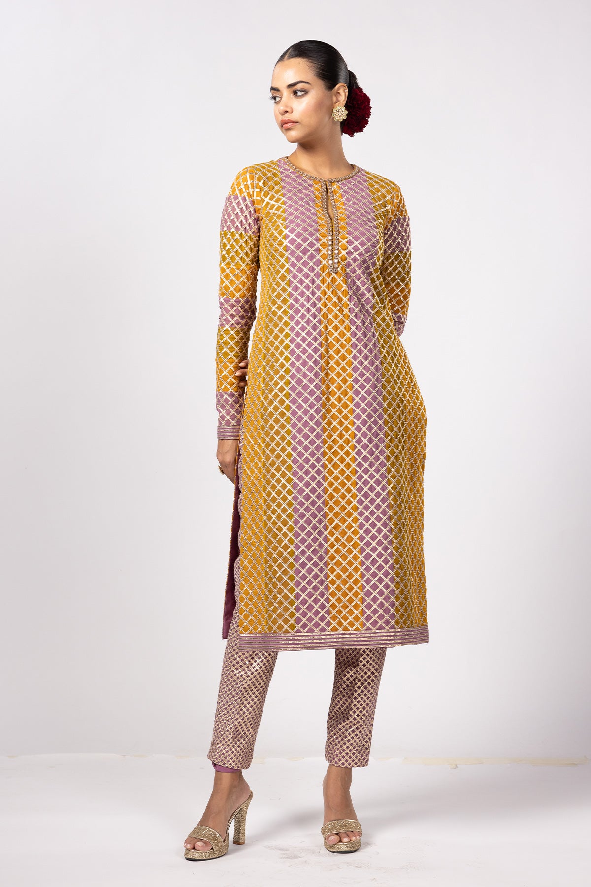 Mustard Multicolor Pant Kurta Set