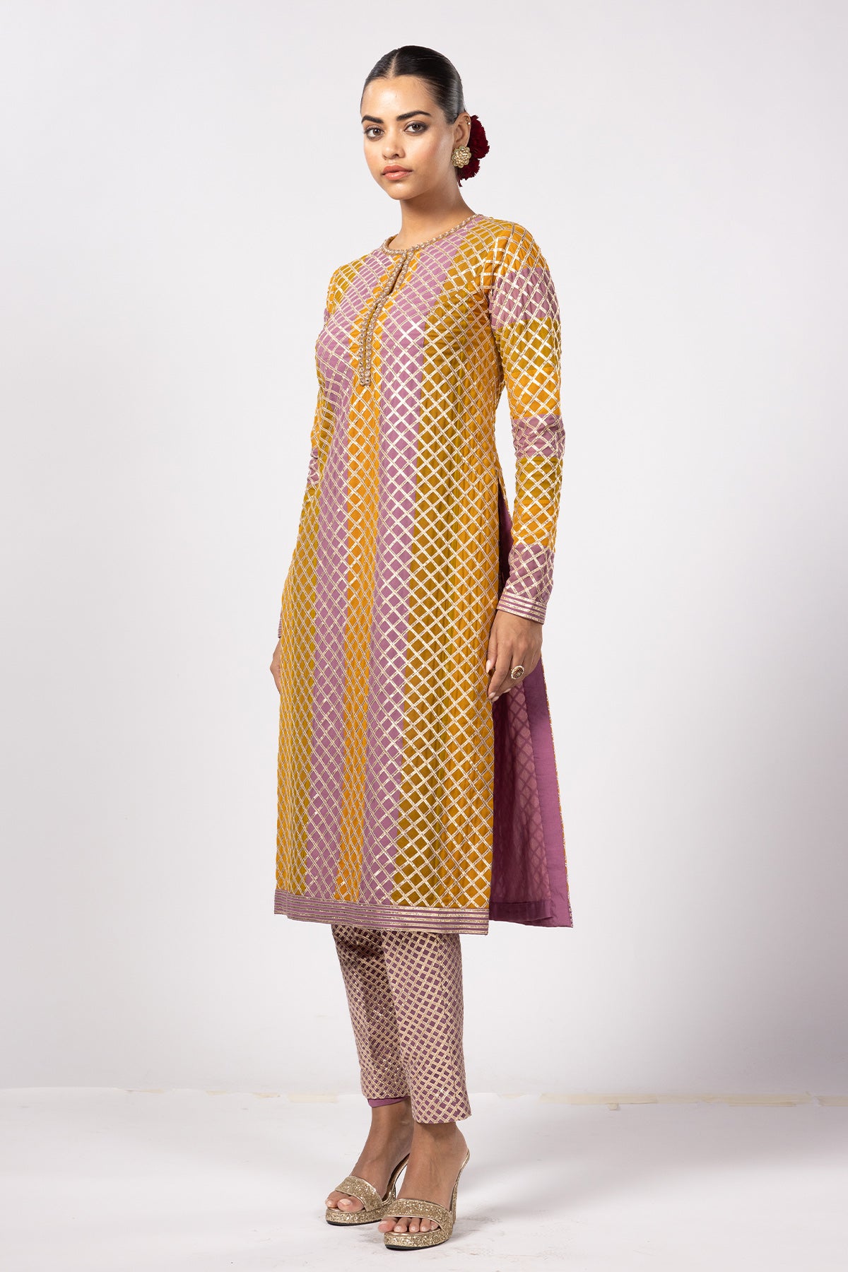 Mustard Multicolor Pant Kurta Set
