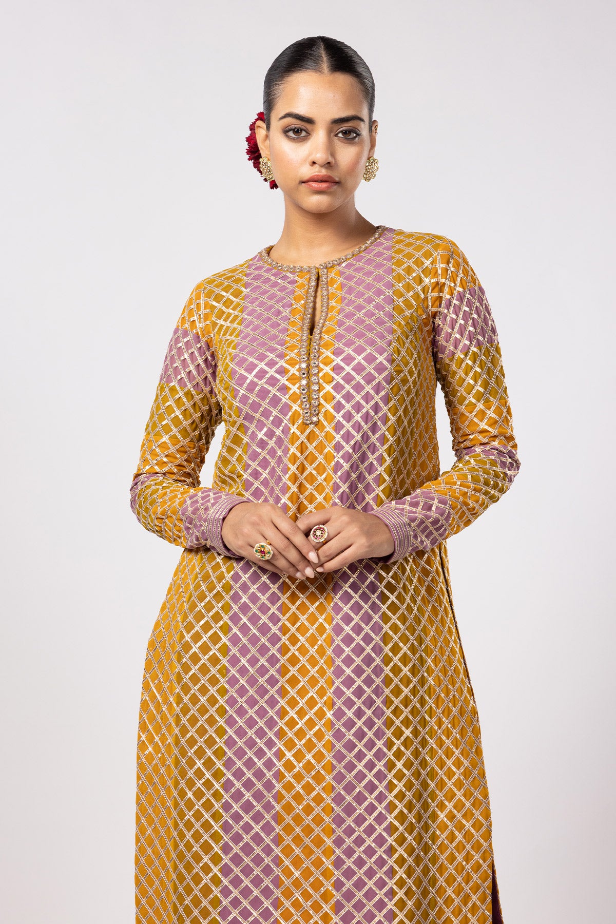 Mustard Multicolor Pant Kurta Set
