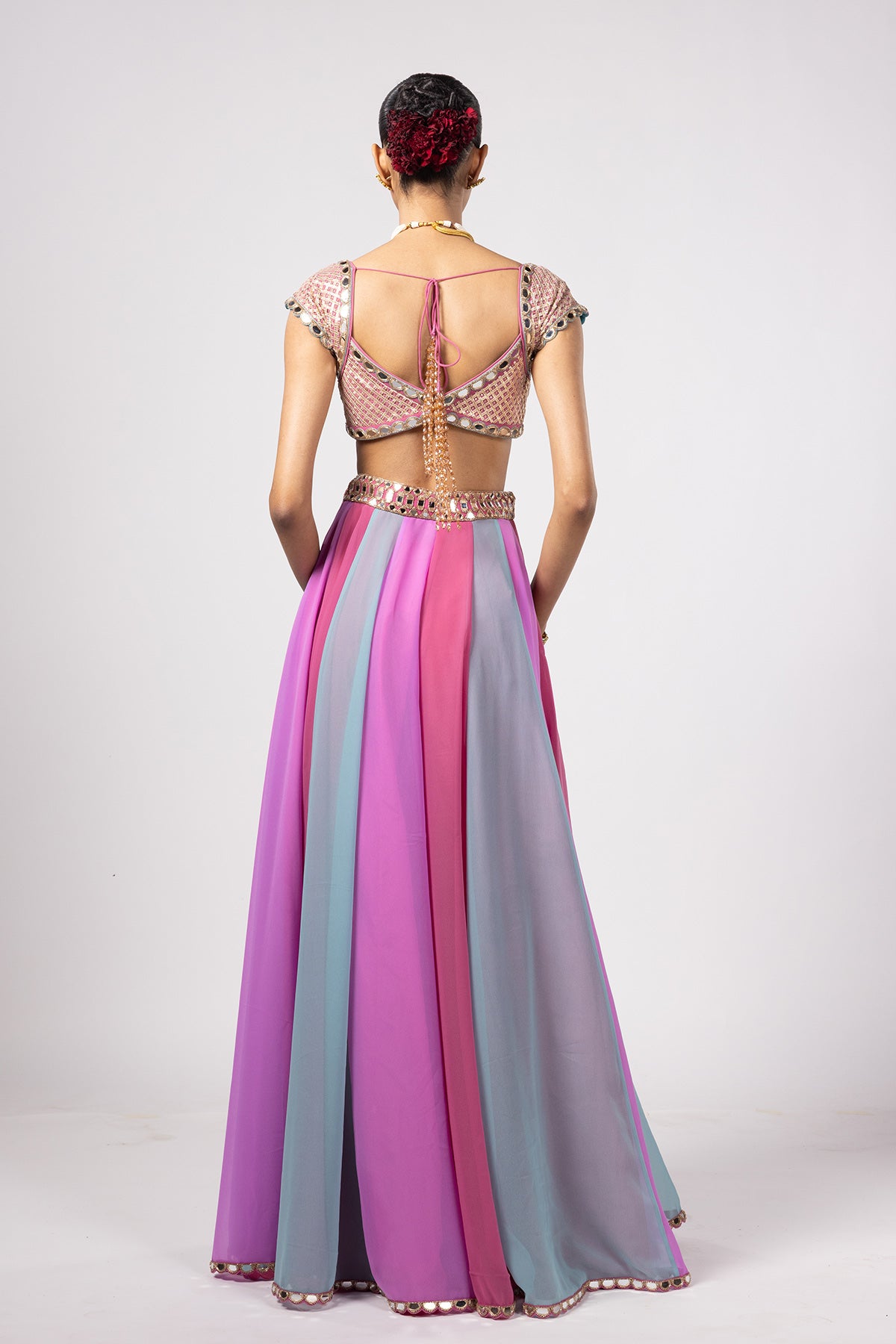 Aqua Lehenga Pants Set