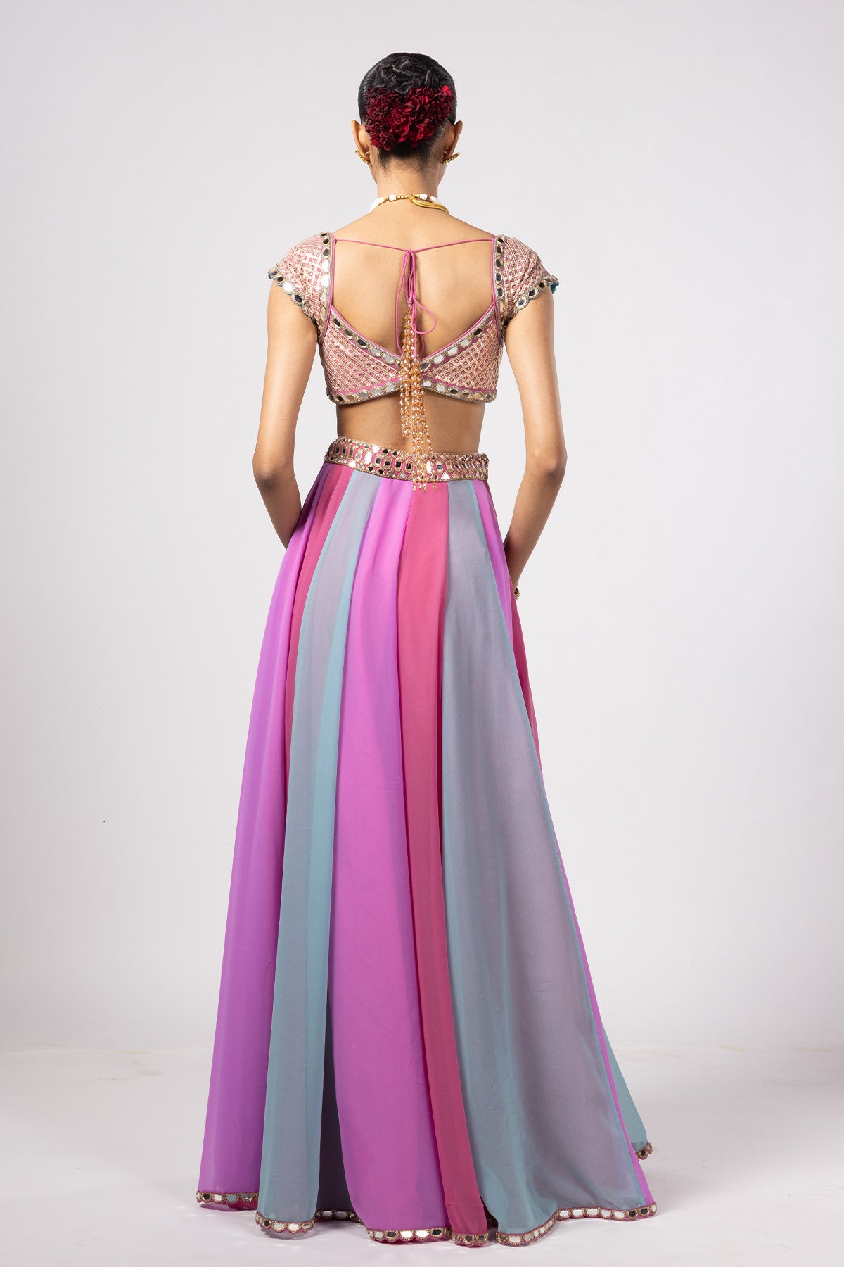 Aqua Lehenga Pants Set