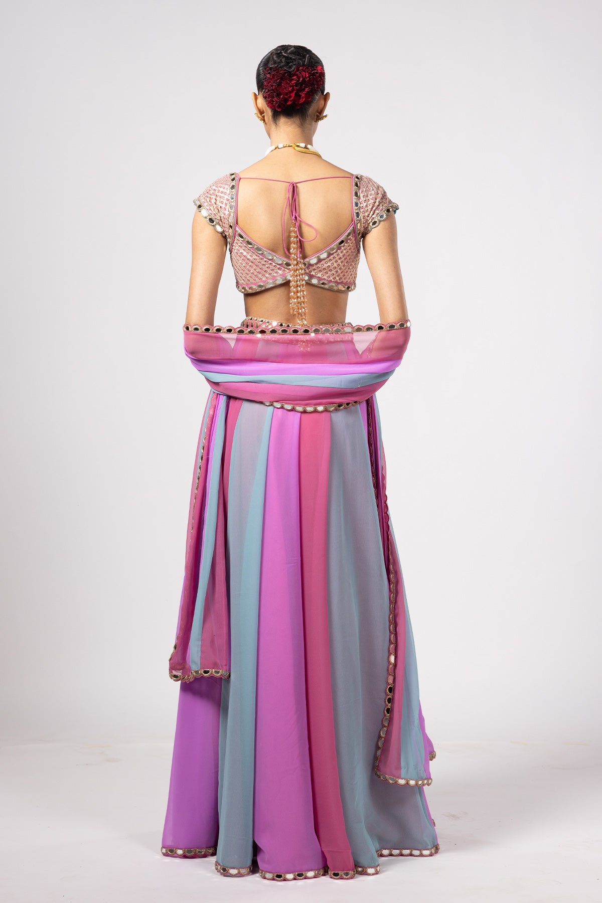 Aqua Lehenga Pants Set
