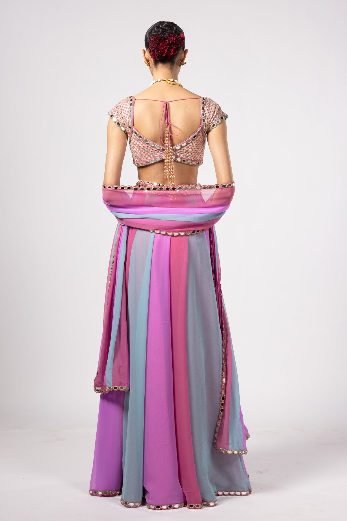 Aqua Lehenga Pants Set