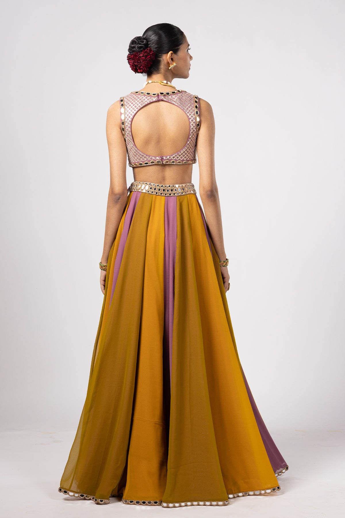 Green Lehenga Pants Set