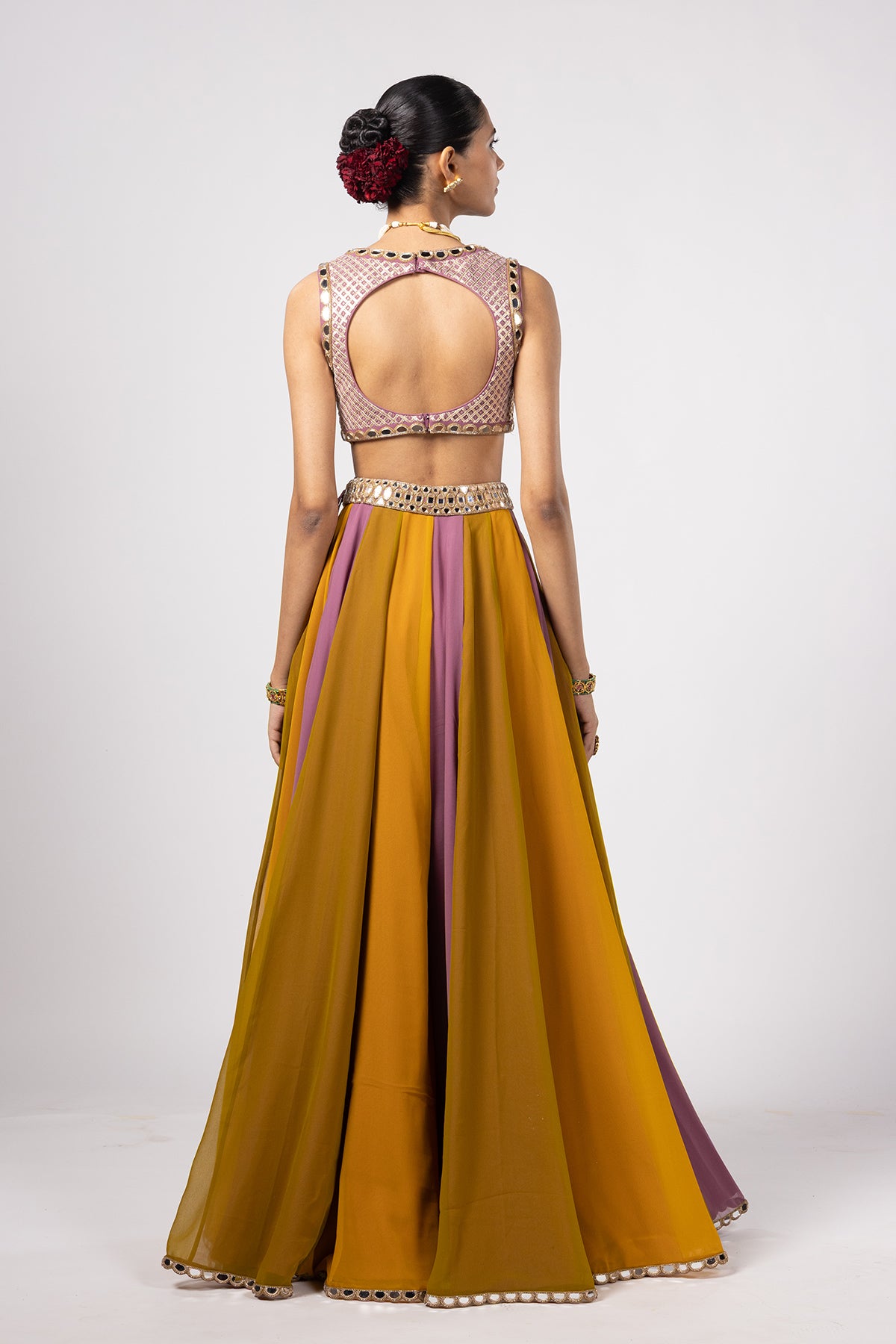 Green Lehenga Pants Set