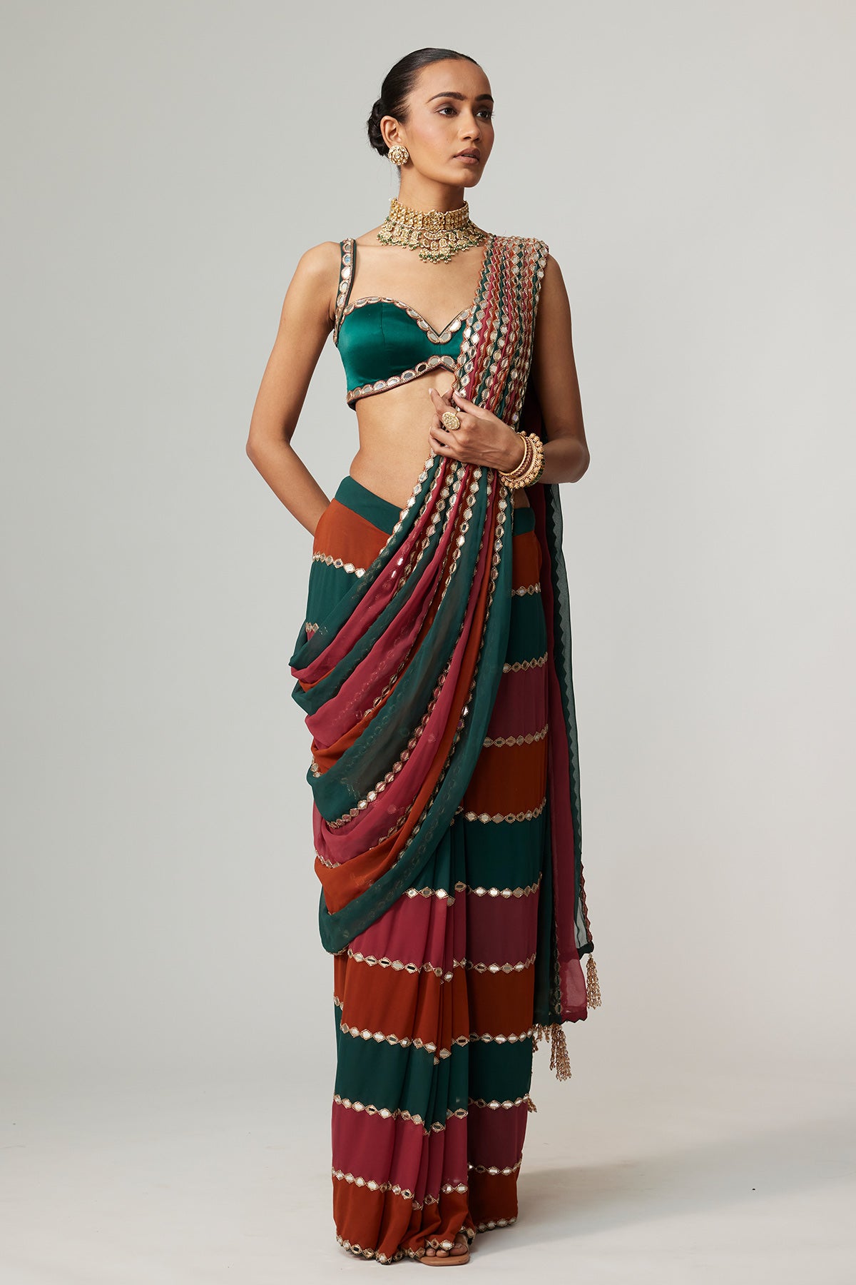 Cranberry Multicolor Saree