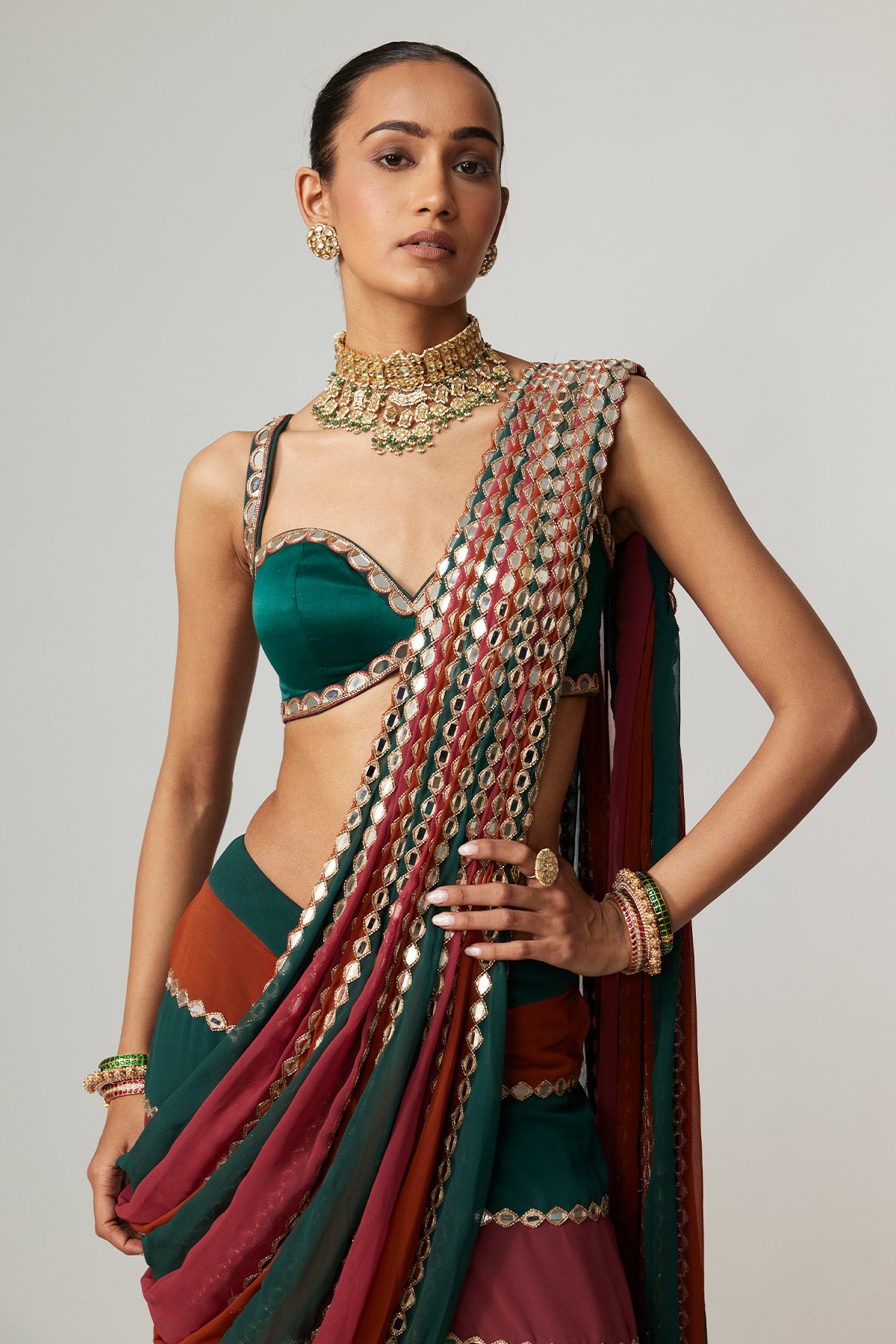 Cranberry Multicolor Saree