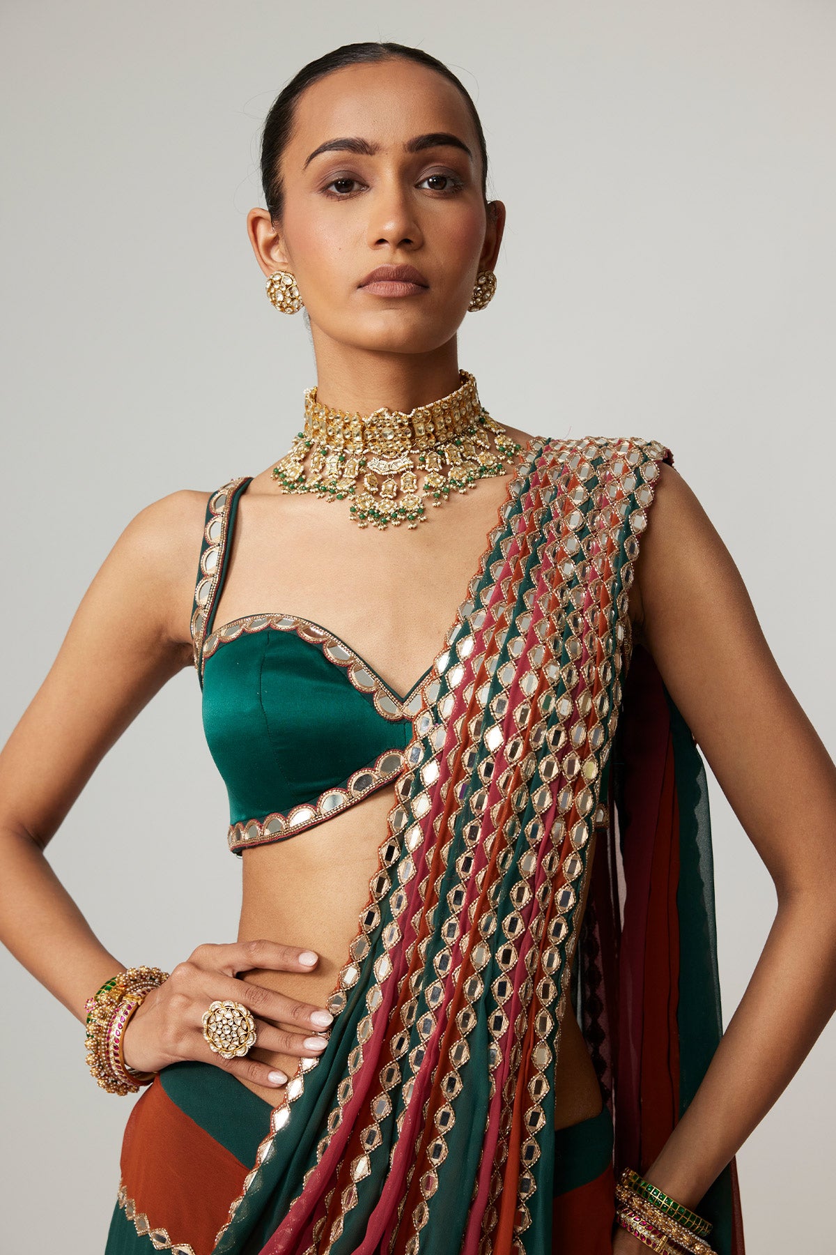 Cranberry Multicolor Saree