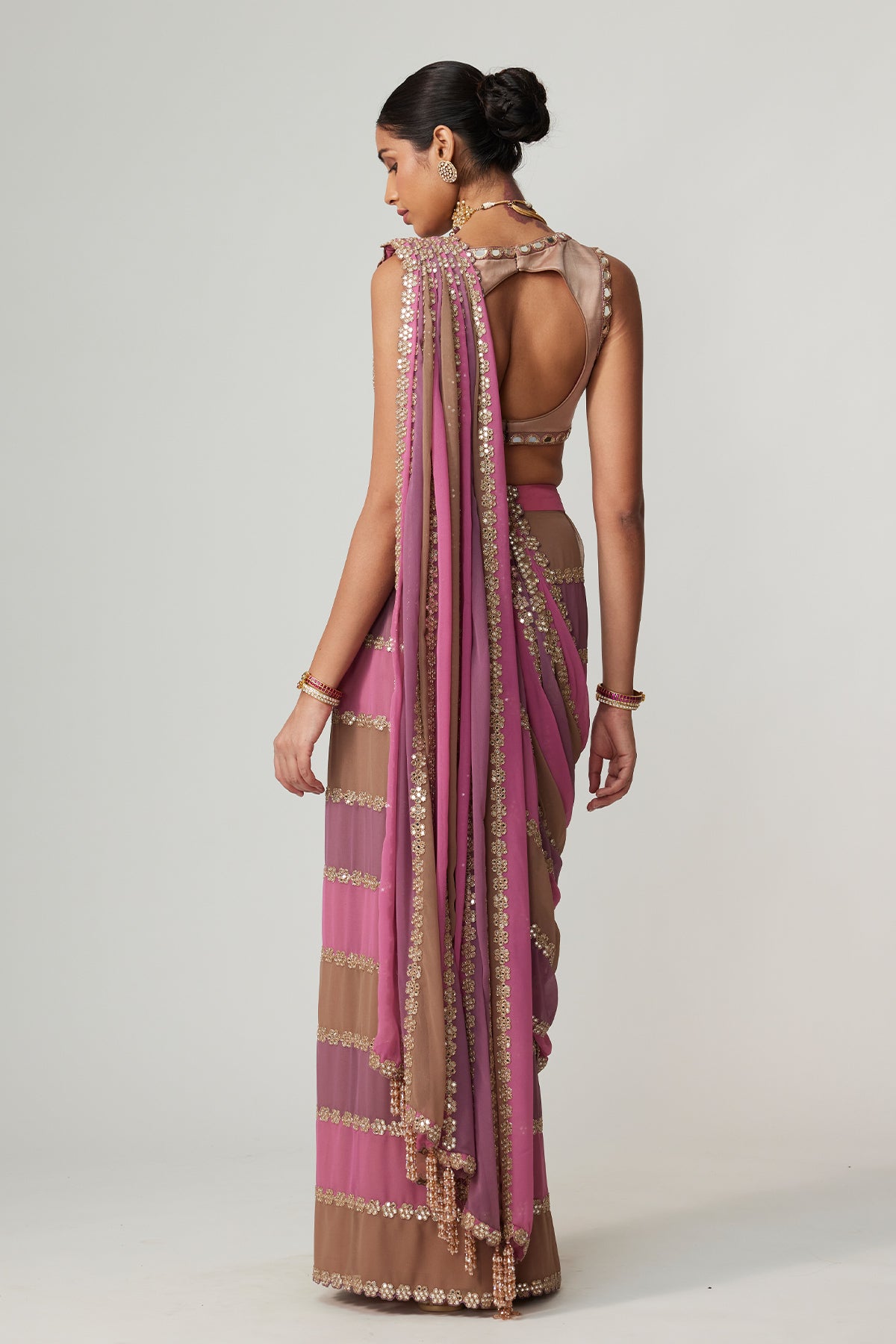 Mud Mauve Multicolor Saree