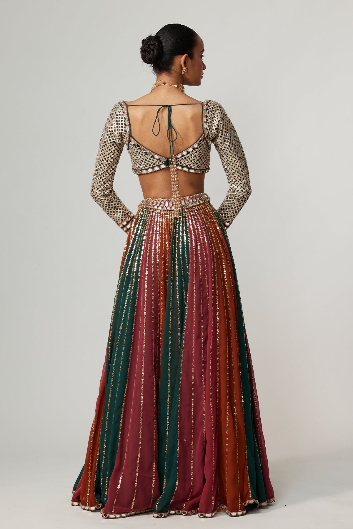 Cranberry Lehenga Pants With Sweetheart Neck Full Sleeve Blouse