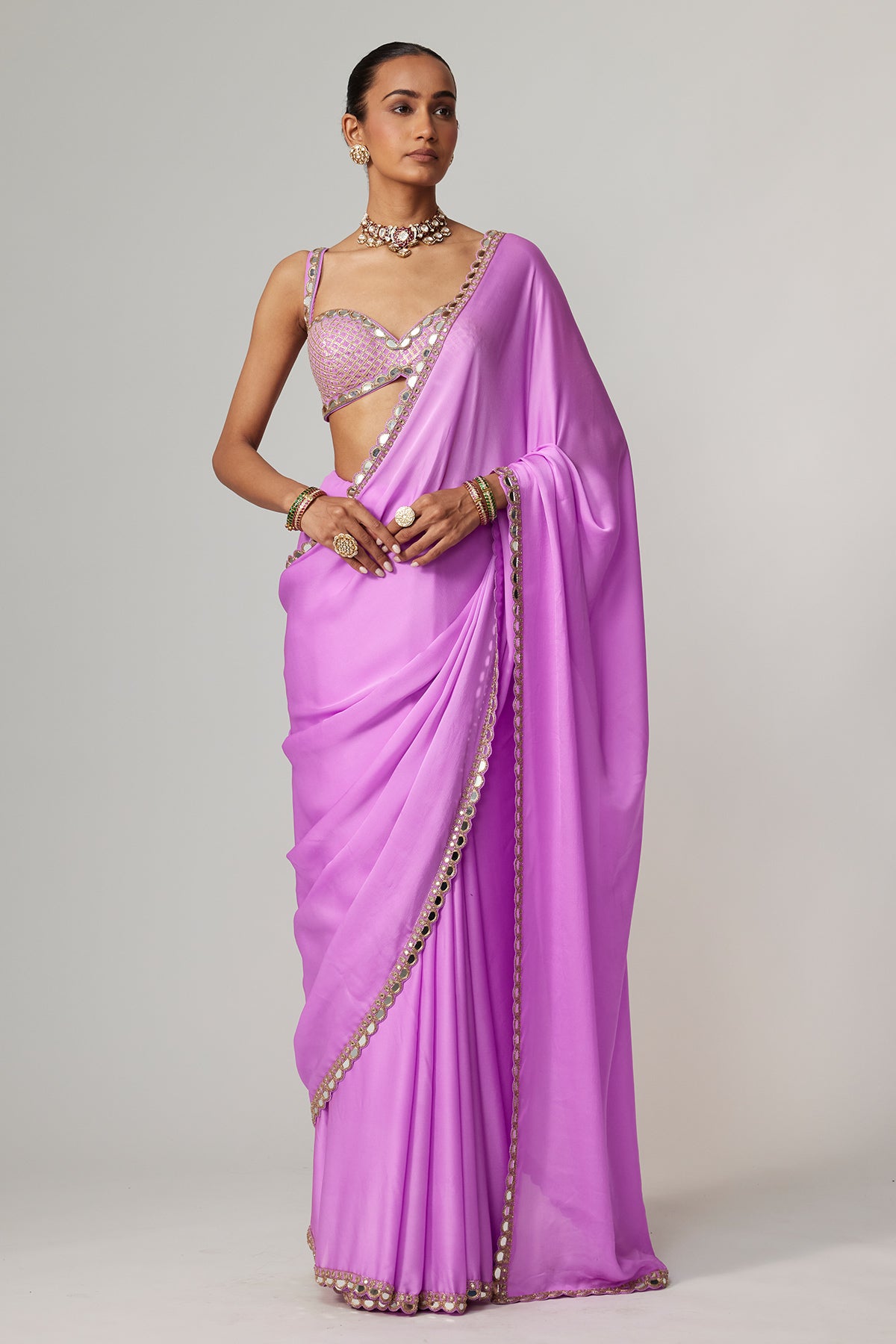 Mauve Saree Set