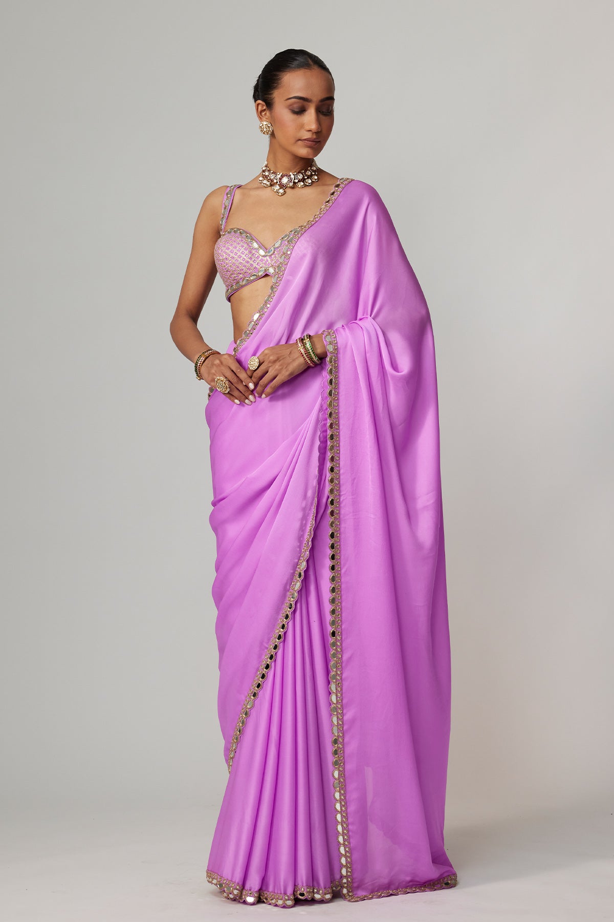 Mauve Saree Set
