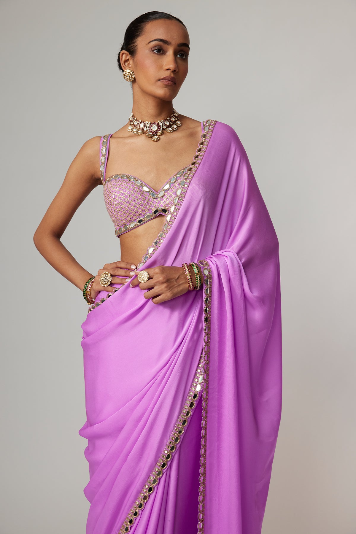 Mauve Saree Set