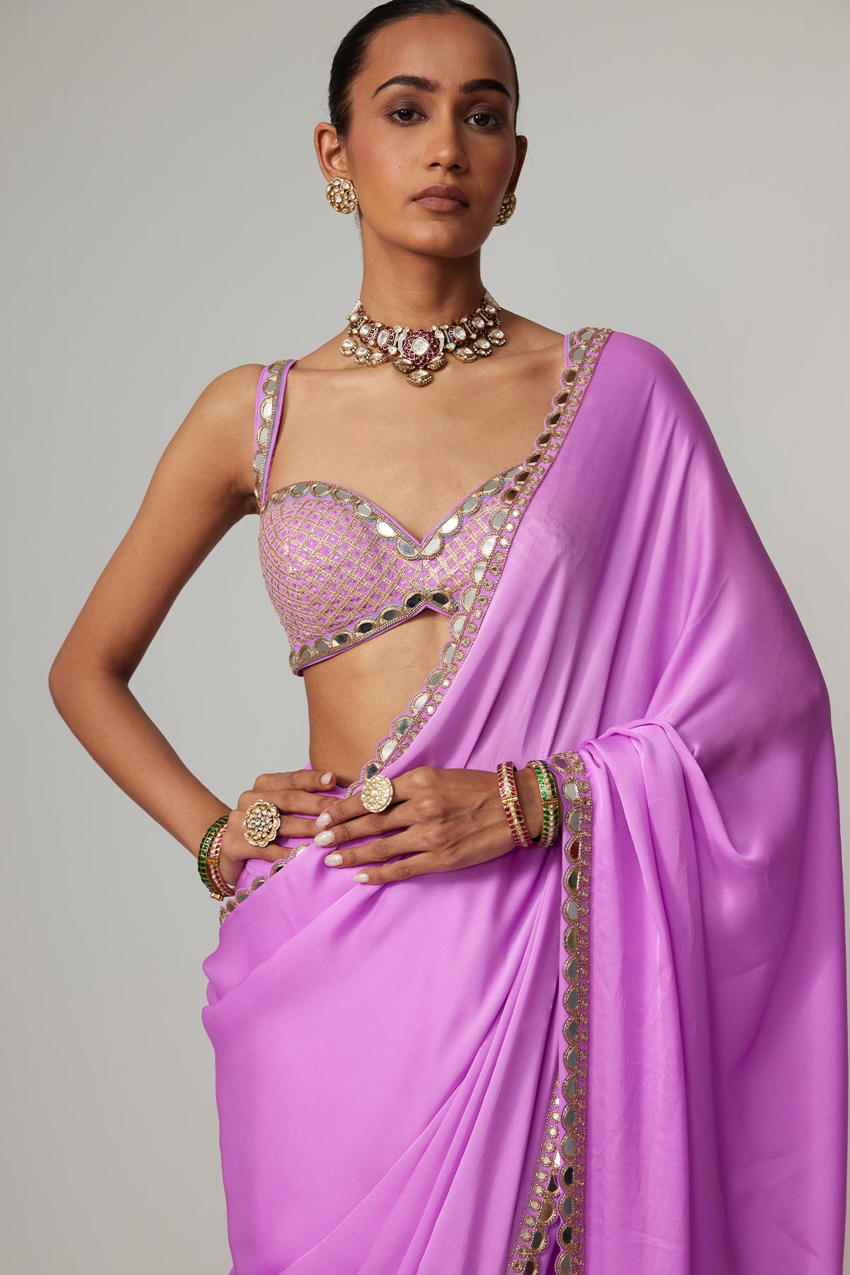 Mauve Saree Set