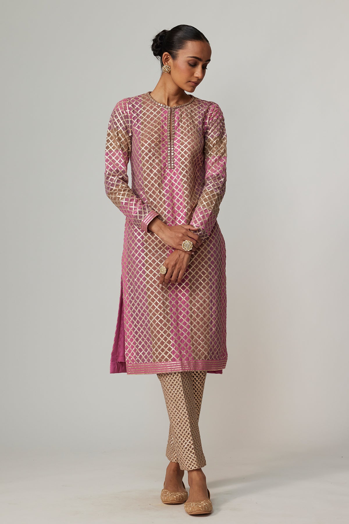 Mud Mauve Multicolor Kurta Set