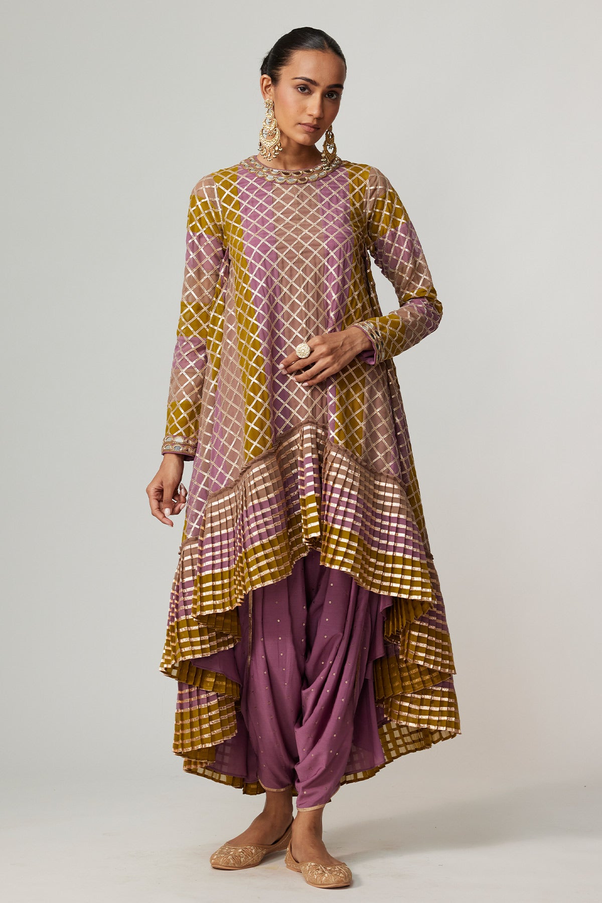 Green Multicolor Dhoti Kurta Set