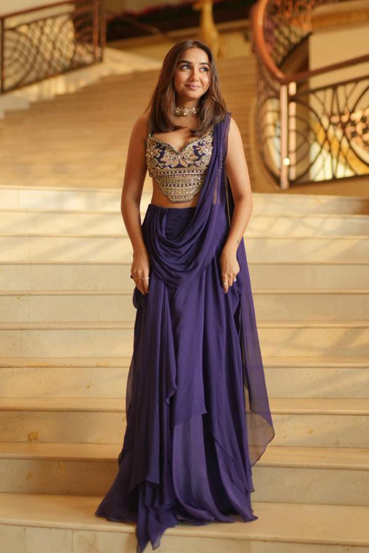 Prajakati Koli in Knot Saree Set