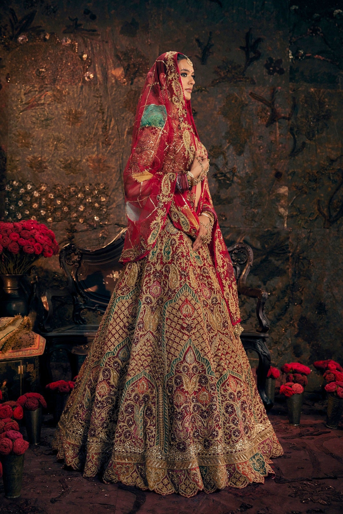 Deep Red Lehenga