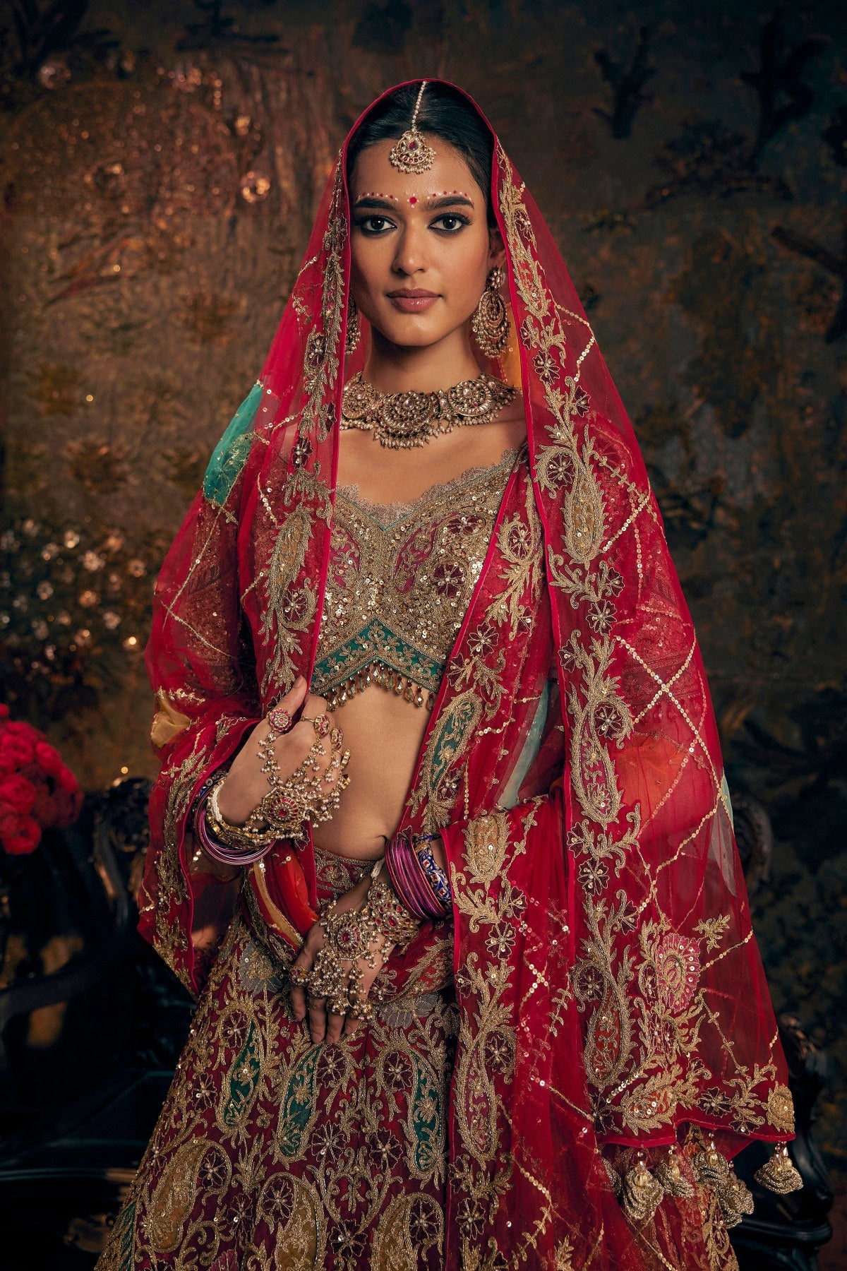 Deep Red Lehenga