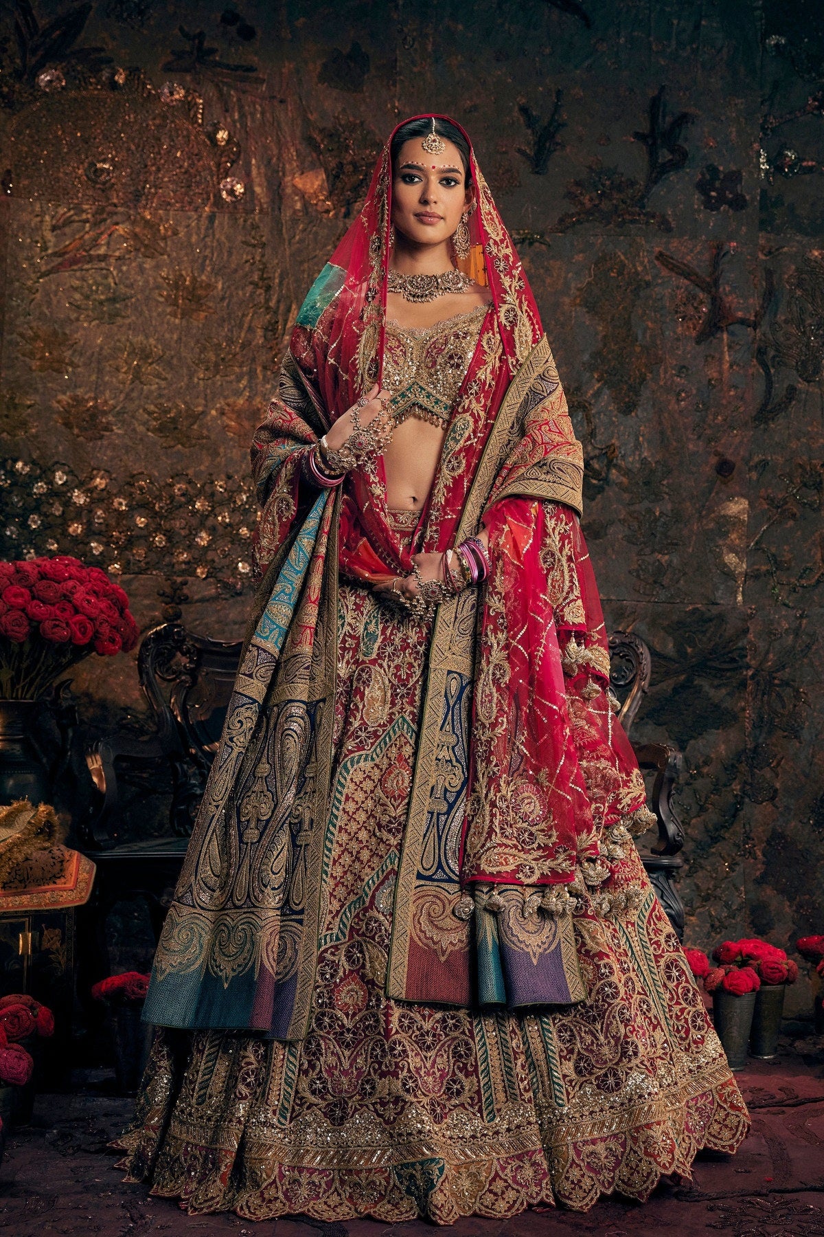 Deep Red Lehenga