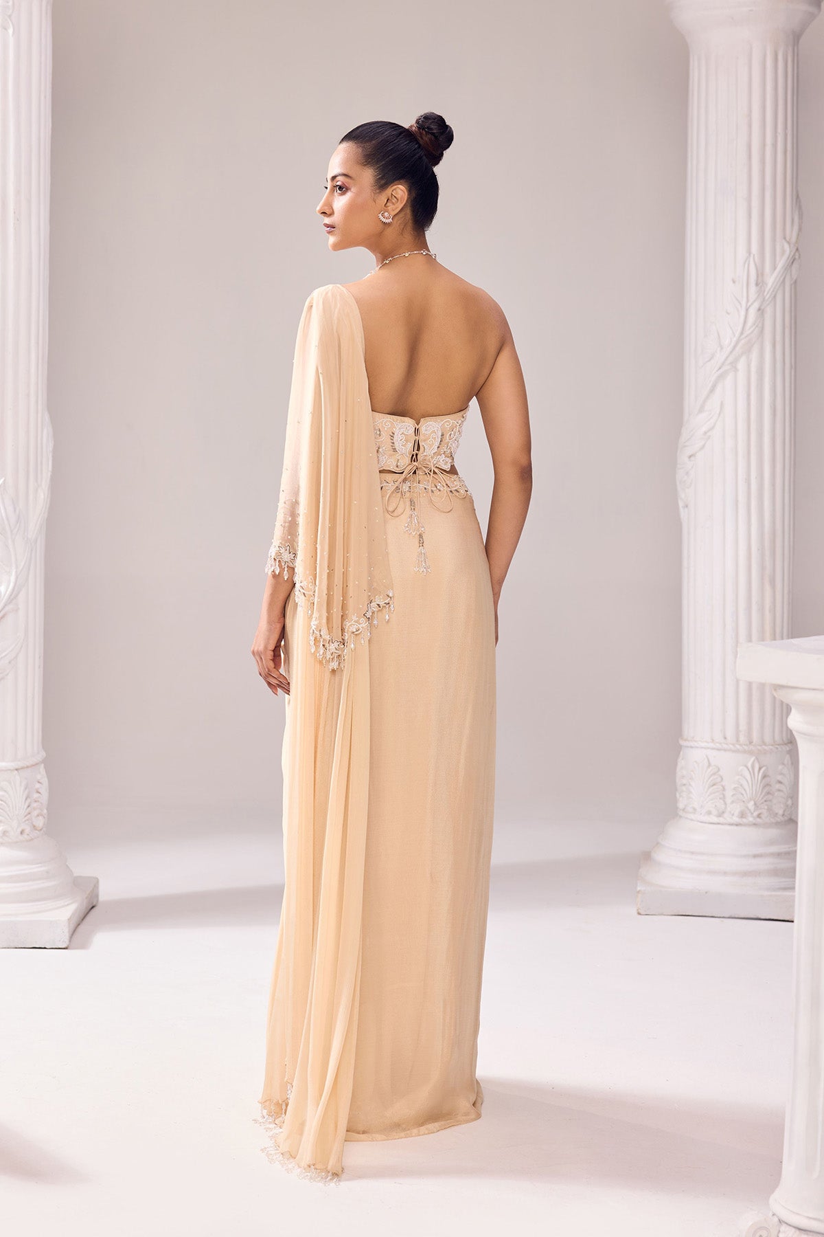 A- Symmetrical drape saree