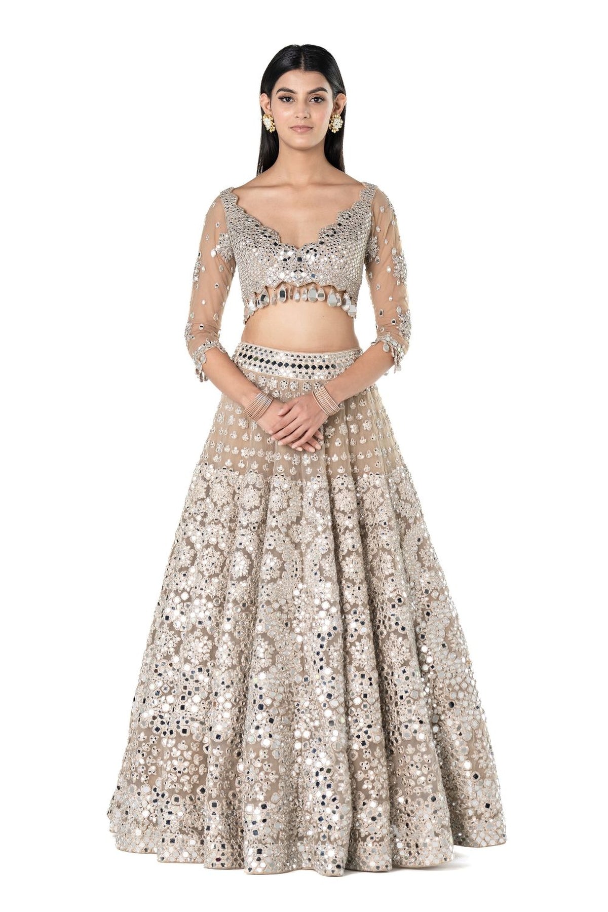 Beige lehenga set