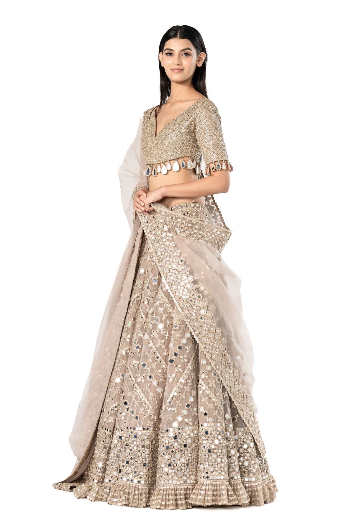 Moon Grey embellished lehenga set