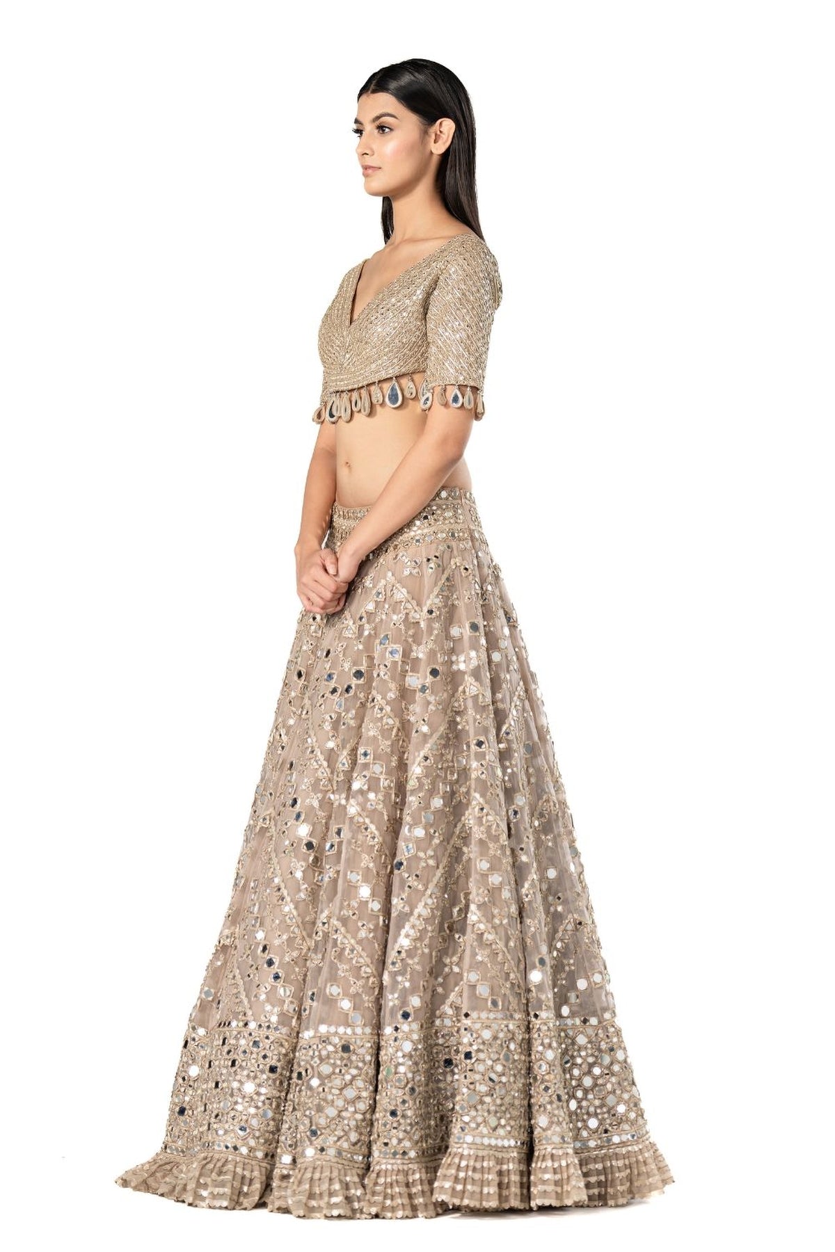 Moon Grey embellished lehenga set