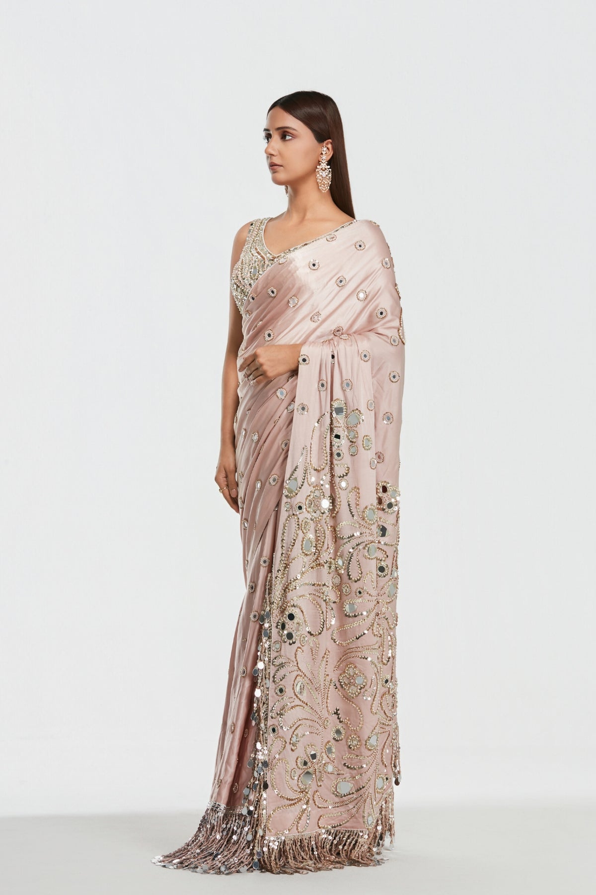 Shrine Peony Pink Saree Set