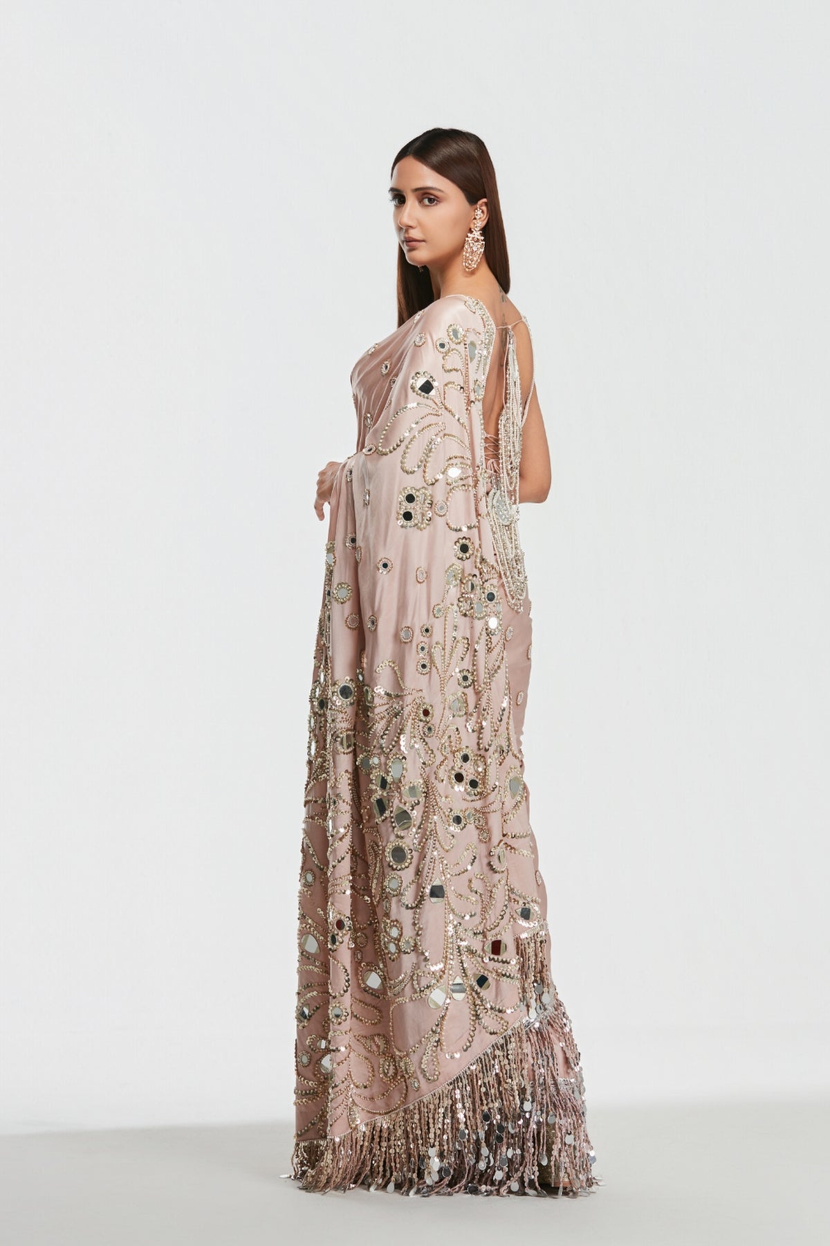 Shrine Peony Pink Saree Set
