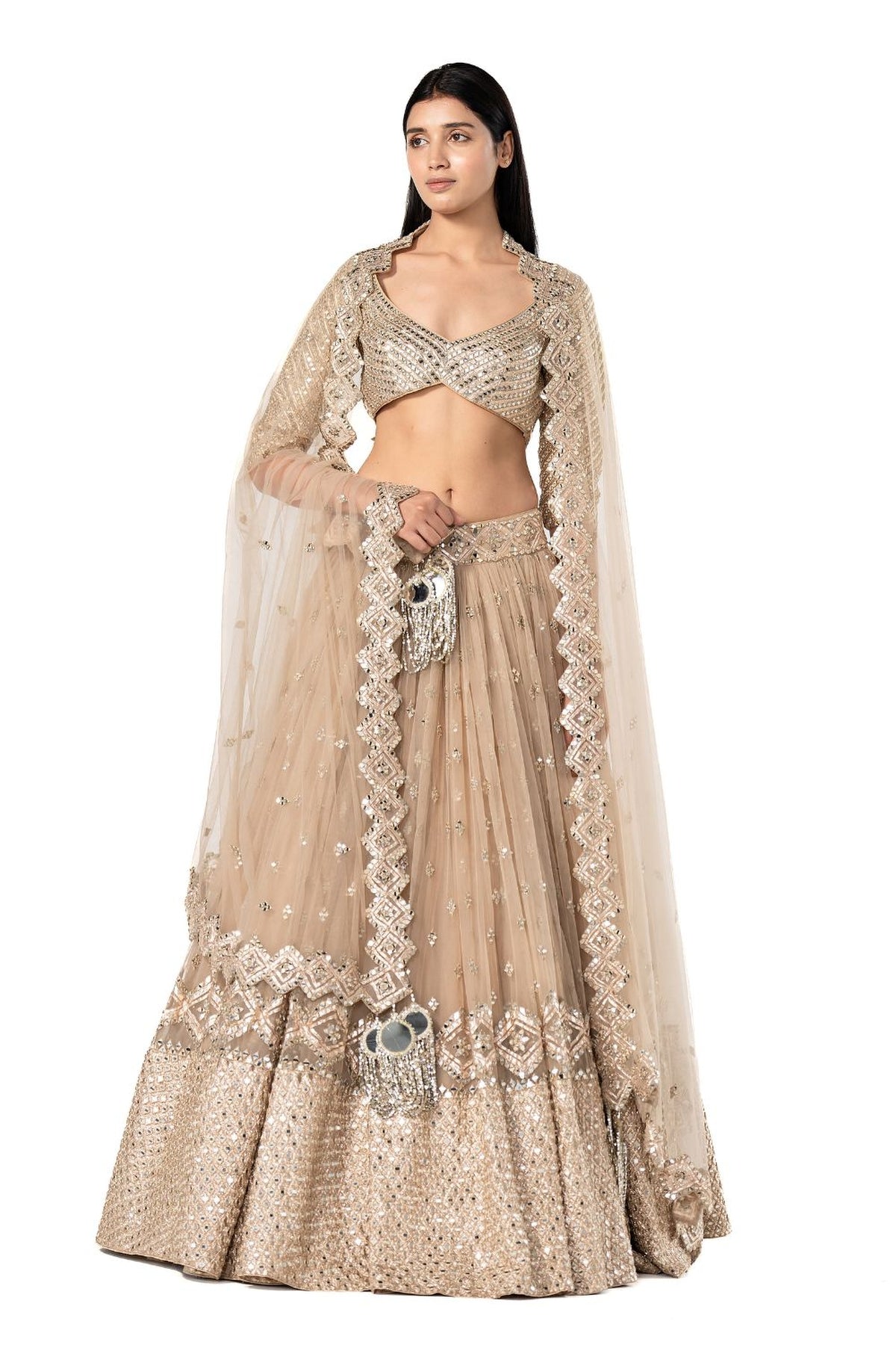 Golden embellished lehenga set