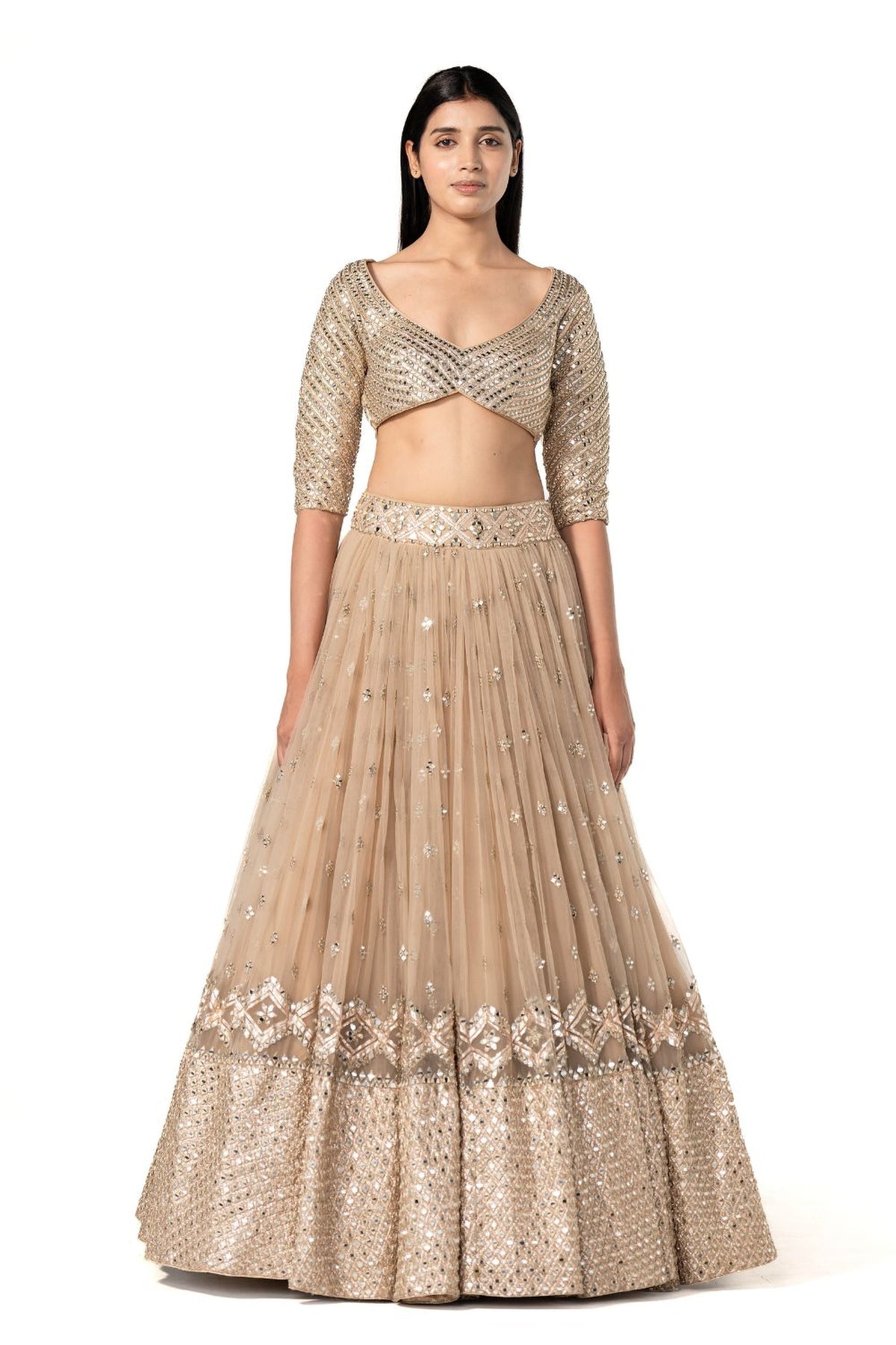 Golden embellished lehenga set