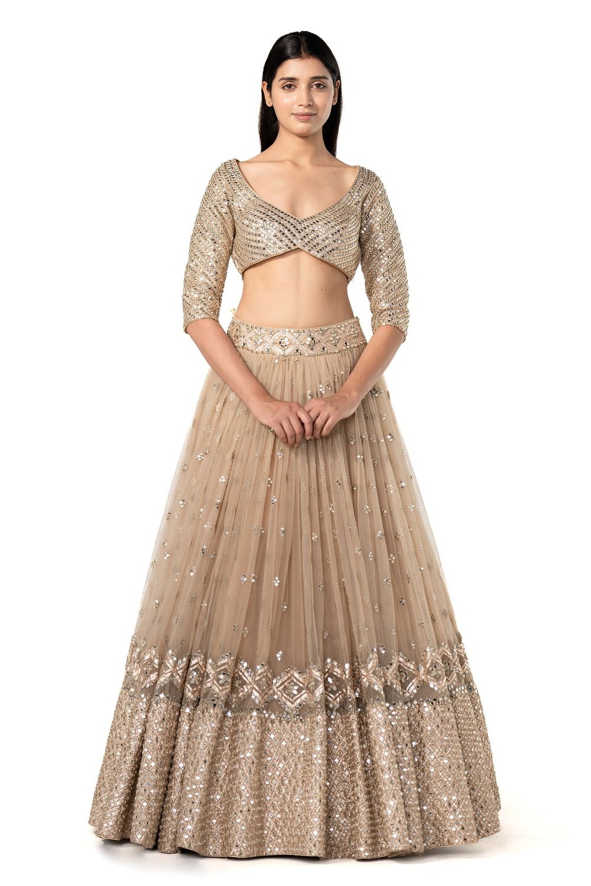 Golden embellished lehenga set
