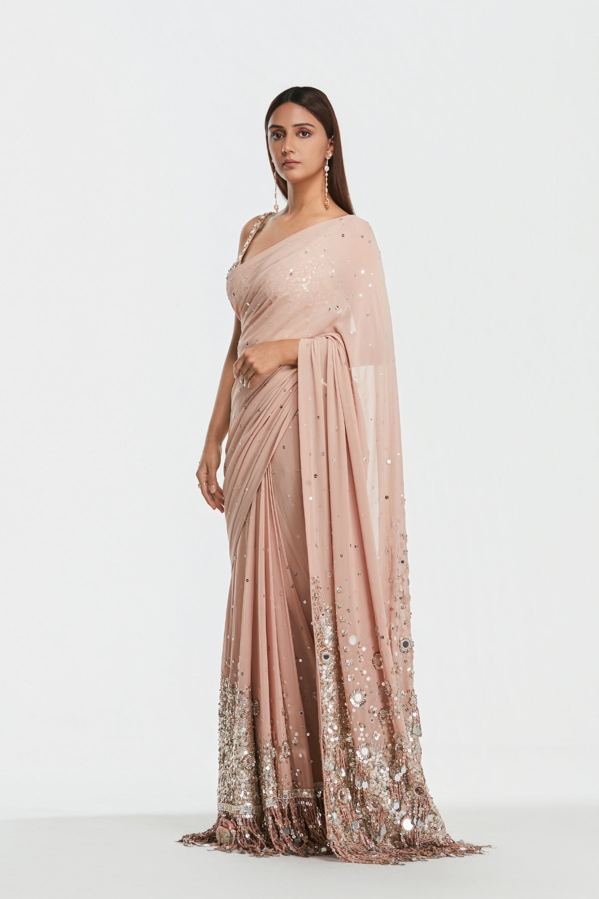 Shrine Ballet Pink Saree Set