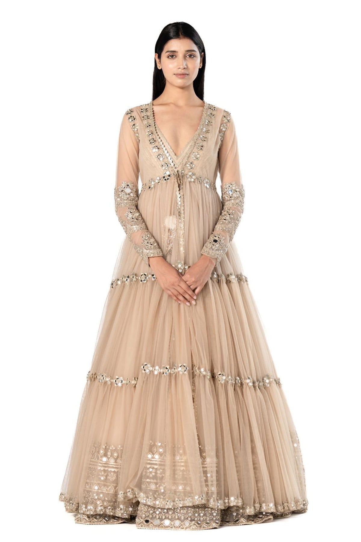 Beige anarkali set