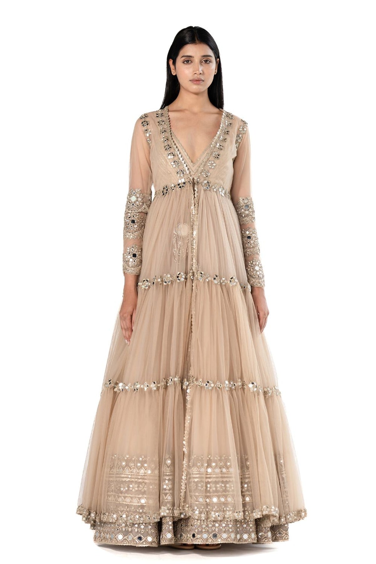 Beige anarkali set