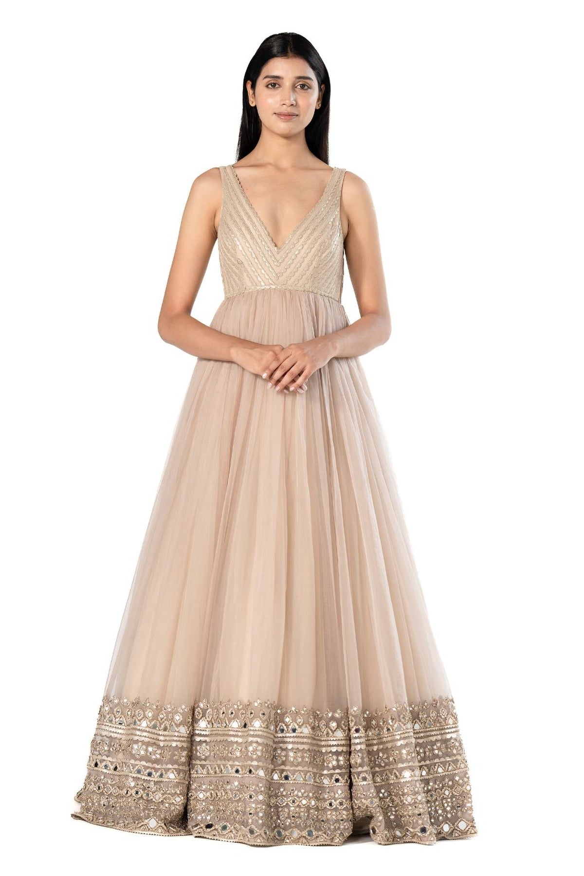 Beige anarkali set