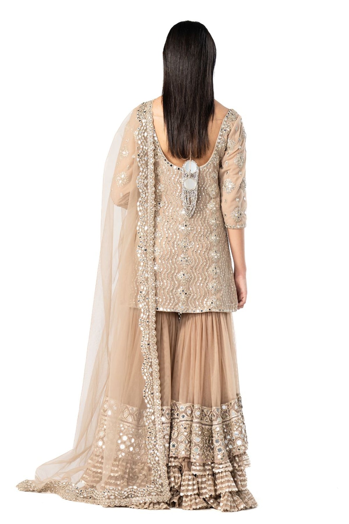 Moon grey sharara set