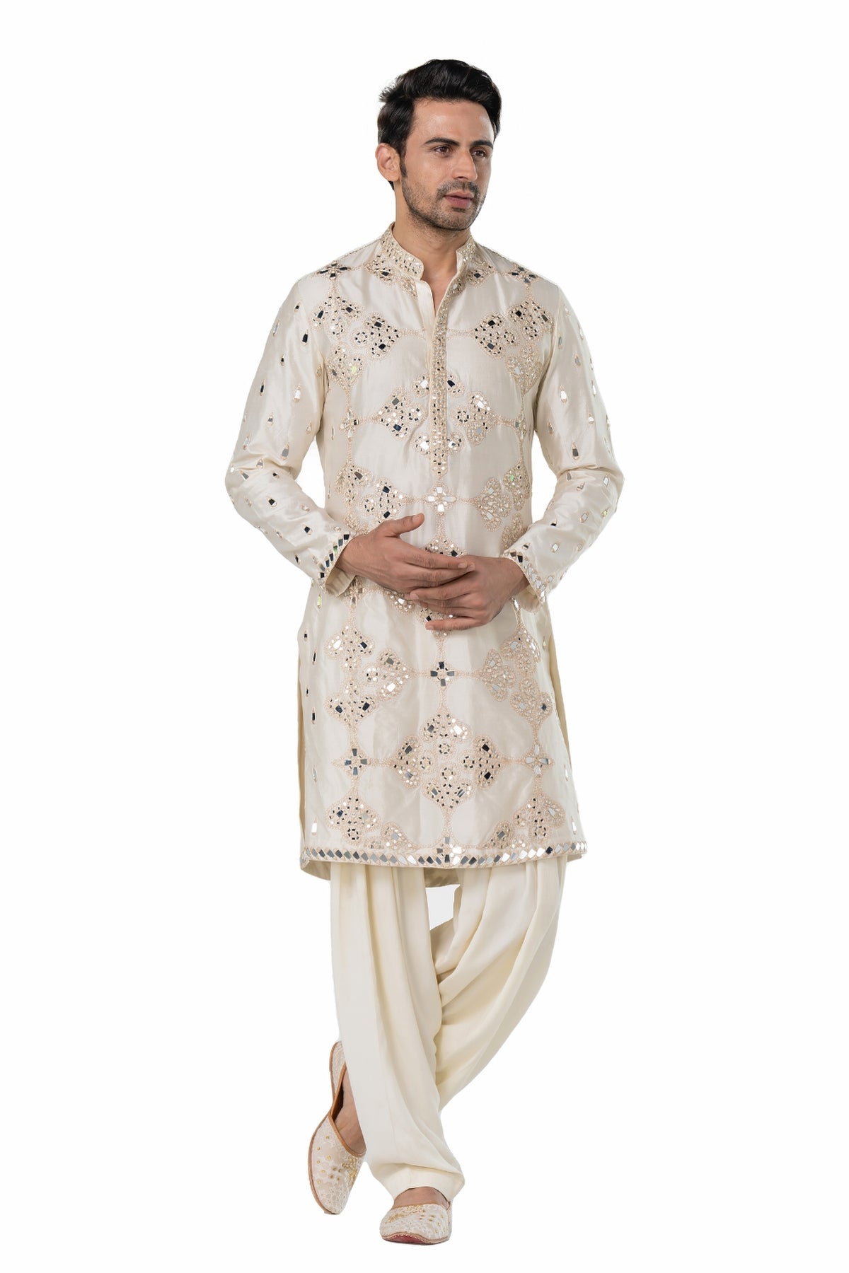 Ivory heavy chanderi kurta