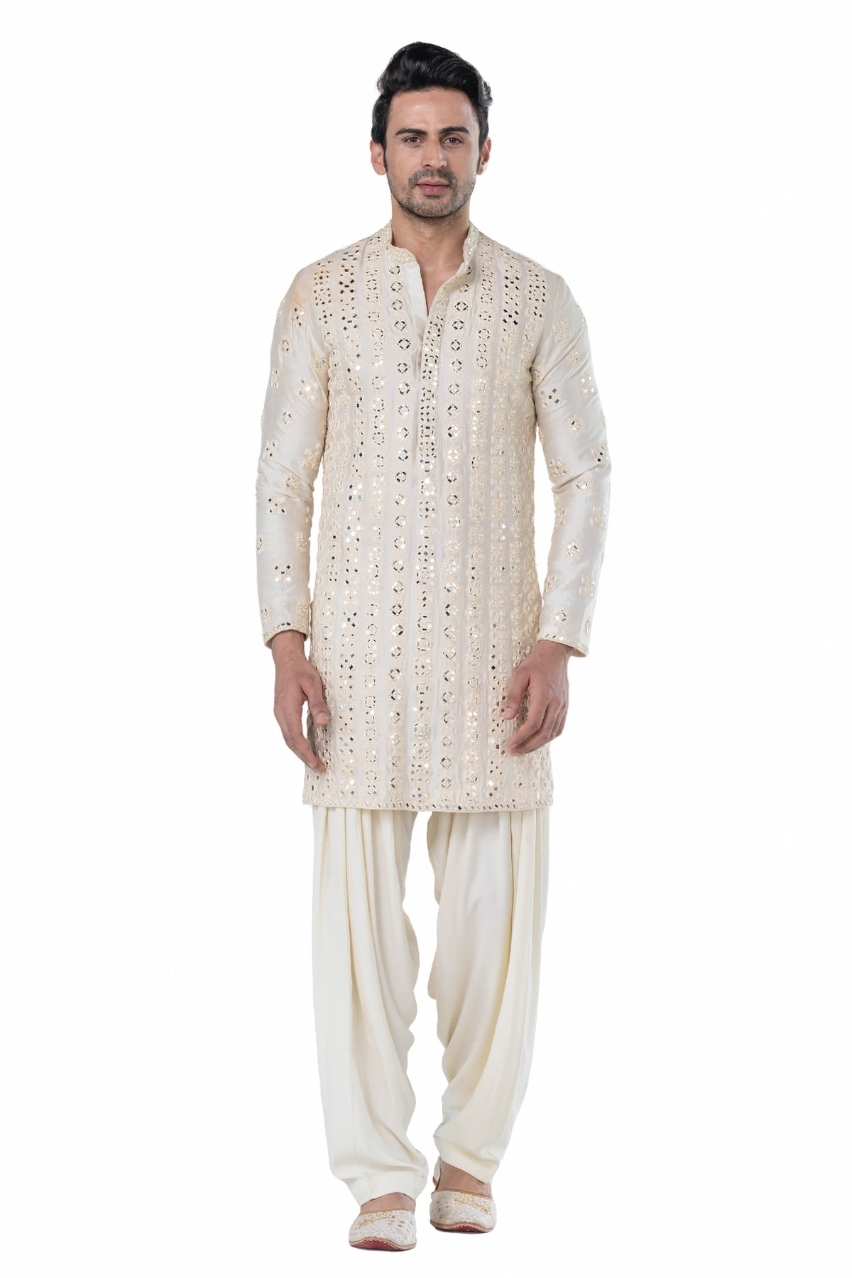 Ivory heavy chanderi kurta