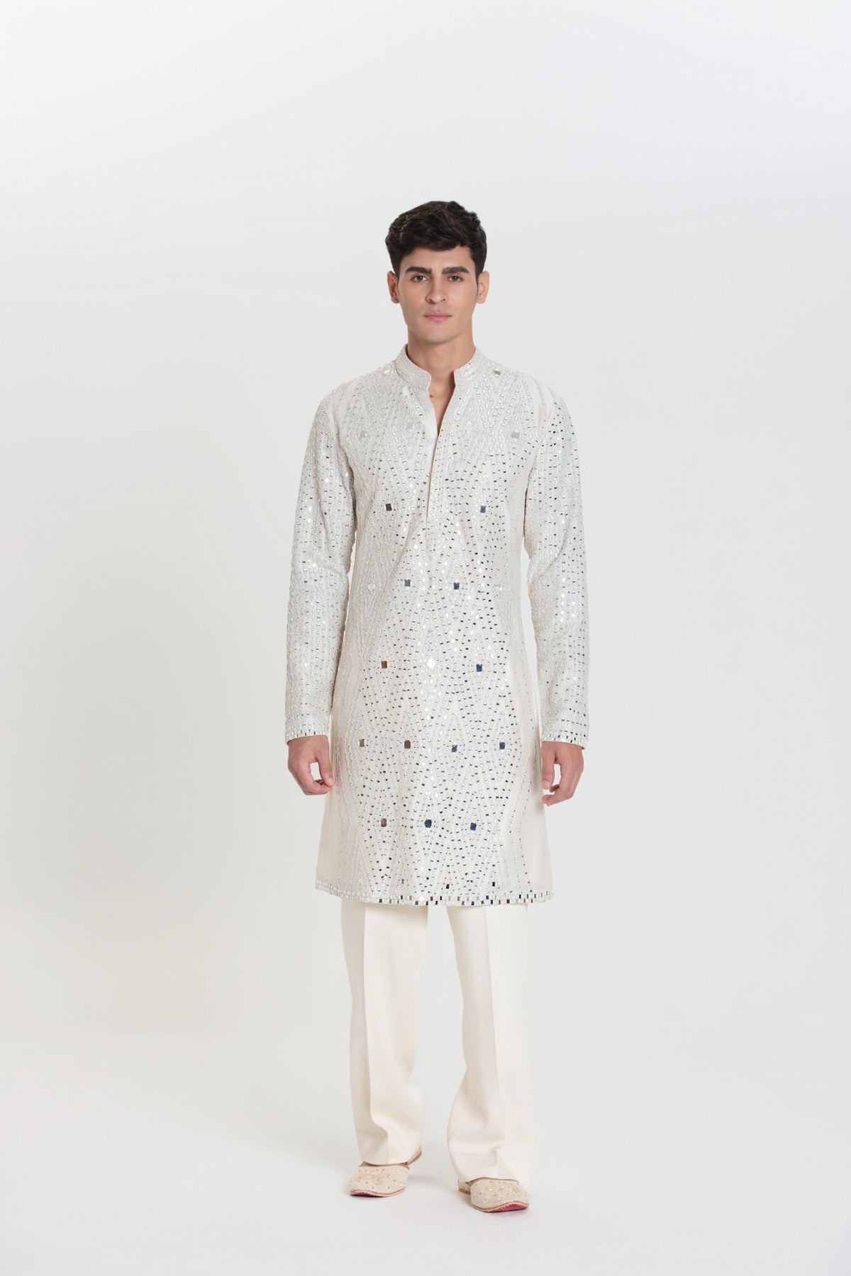 Ivory Mirror Maze Kurta Set