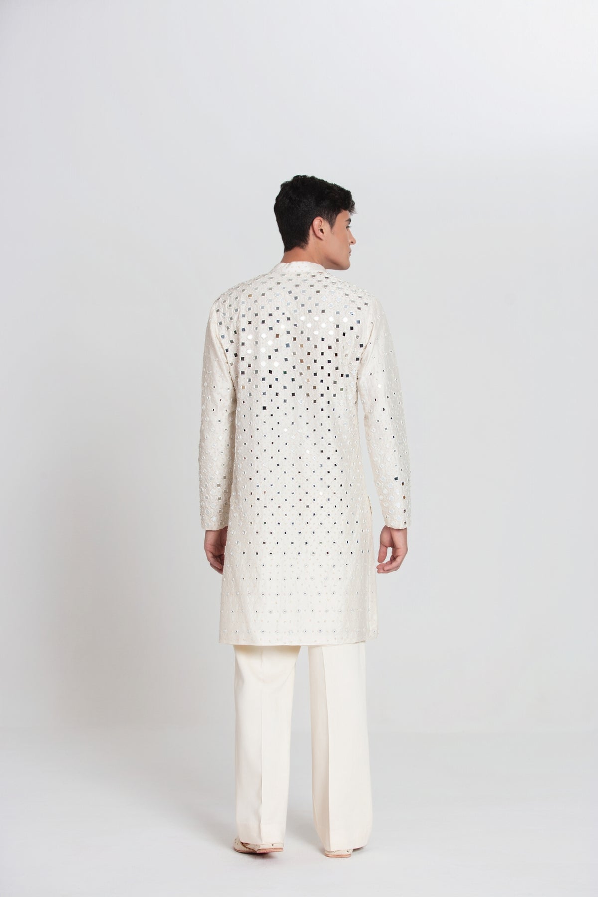 Ombre Mirror Ivory Kurta Set