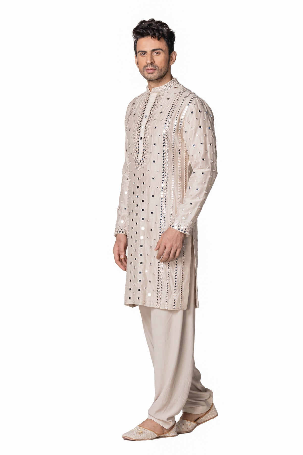 Ivory heavy chanderi kurta