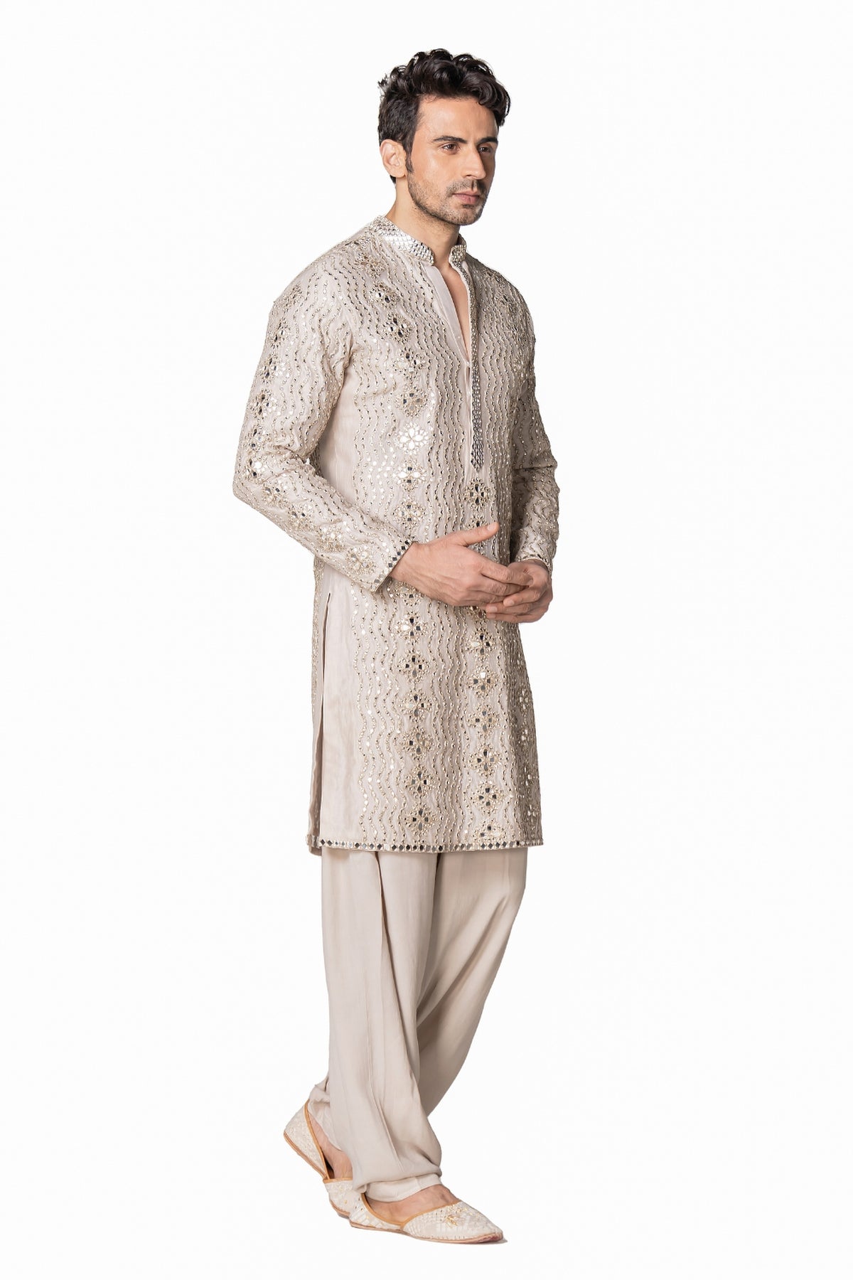 Ivory heavy chanderi kurta