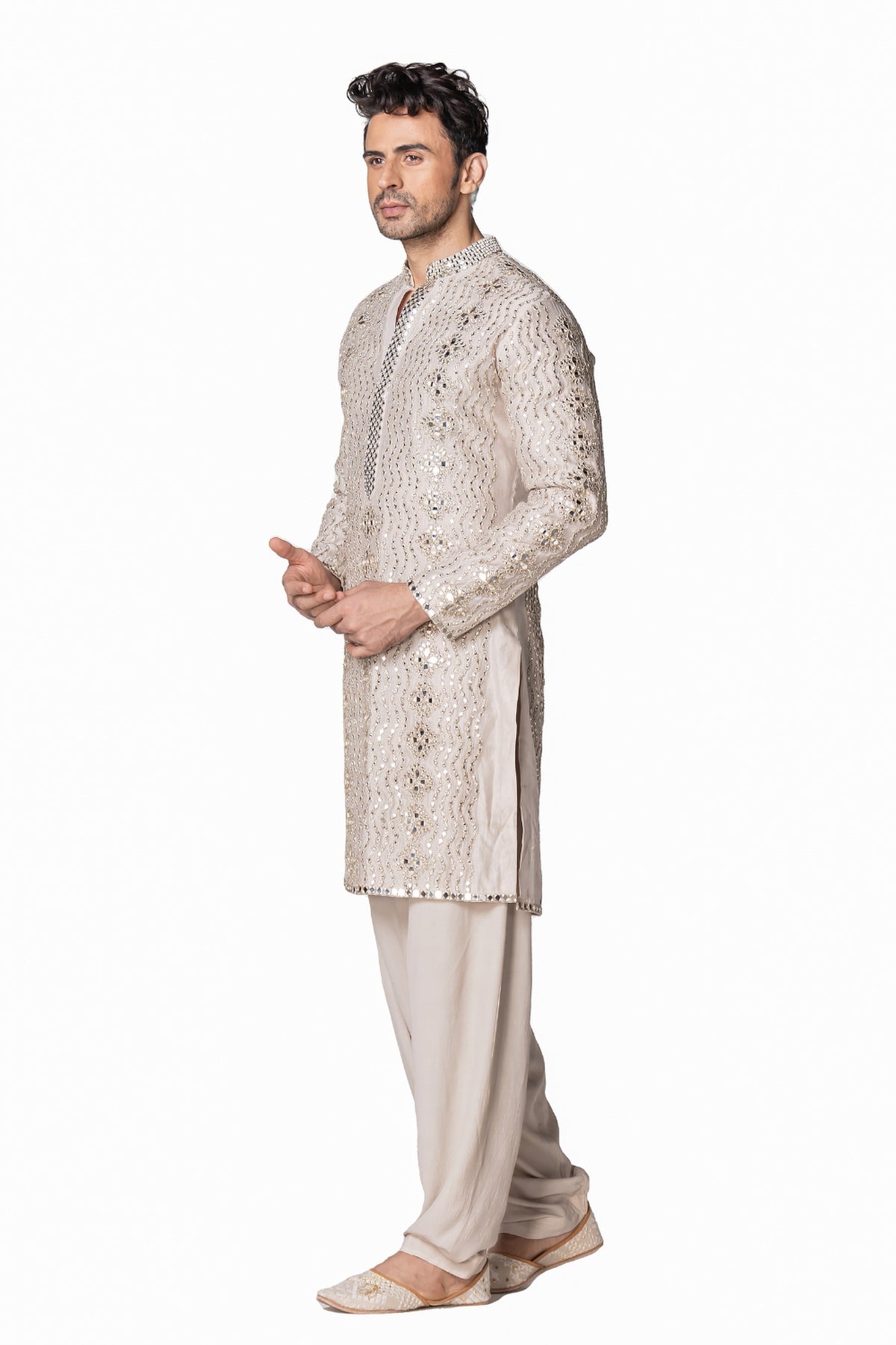 Ivory heavy chanderi kurta