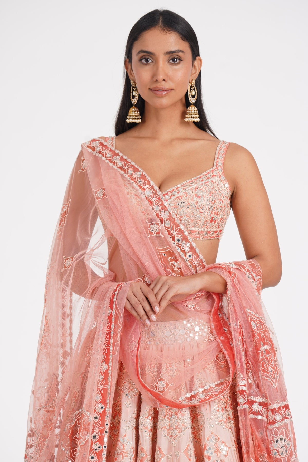 PEACH QUARTS LEHENGA SET
