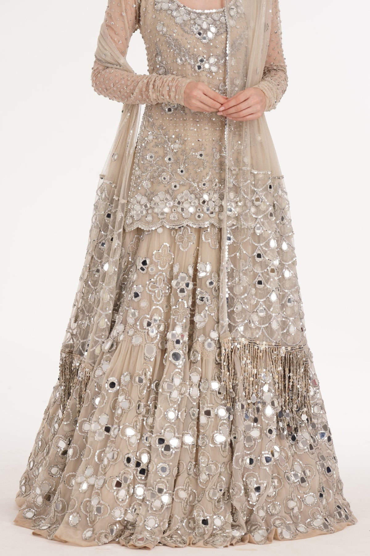 SARA ALI KHAN SHOJI WHITE LEHENGA SET