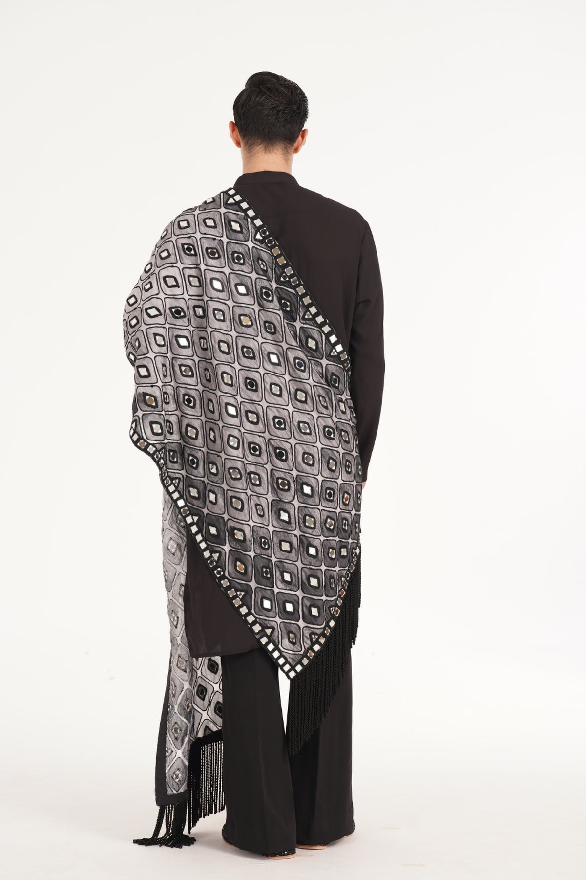 Kalbeliya Men's Black Kurta Set