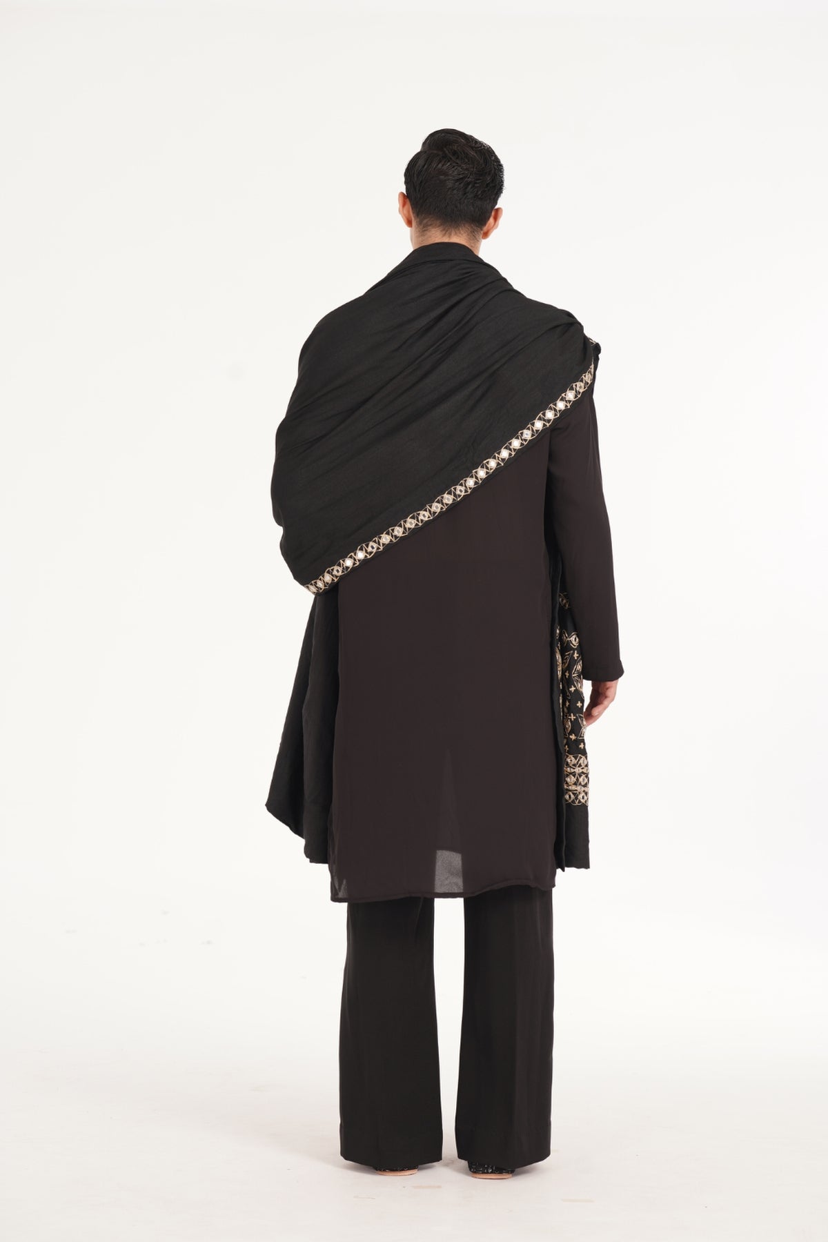 Kalbeliya Men's Black Kurta Set